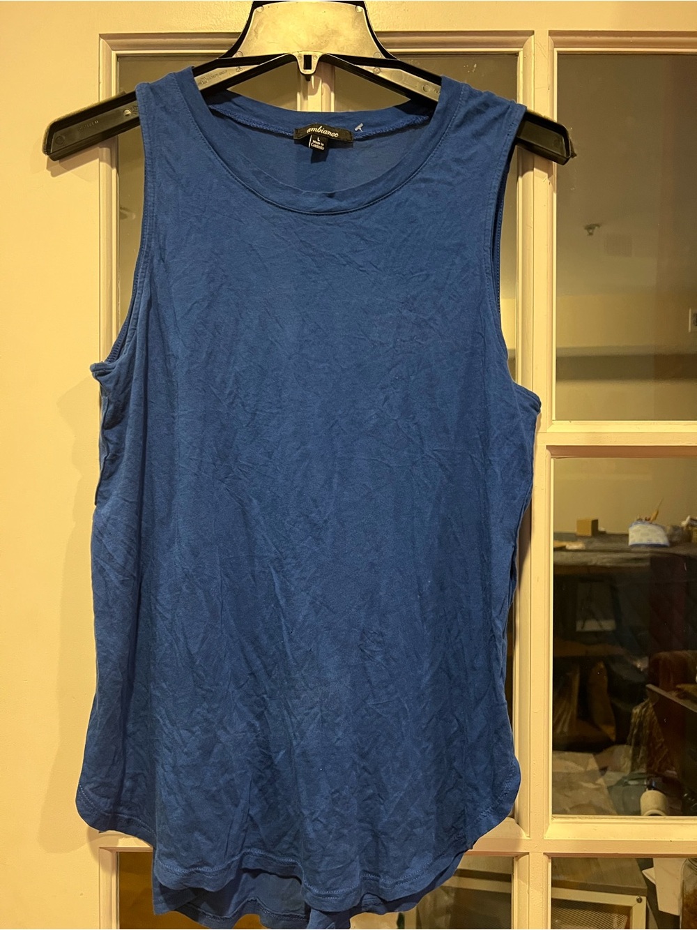 Ambiance Blue Scoop Neck Sleeveless Tank